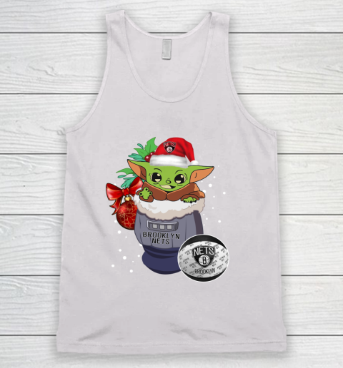Brooklyn Nets Christmas Baby Yoda Star Wars Funny Happy NBA Tank Top 2