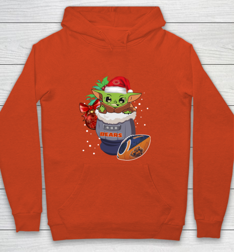 Chicago Bears Christmas Baby Yoda Star Wars Funny Happy NFL Youth Hoodie 4