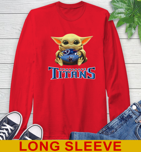 NFL Football Tennessee Titans Baby Yoda Star Wars Shirt Long Sleeve T-Shirt 10