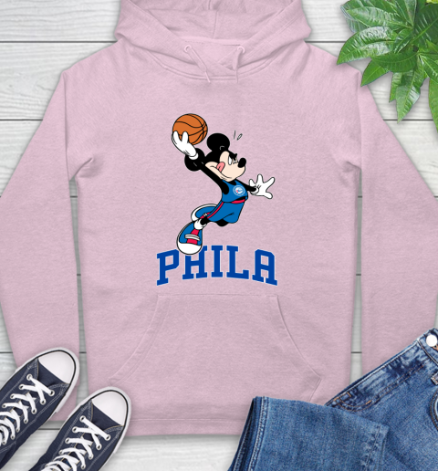 NBA Basketball Philadelphia 76ers Cheerful Mickey Mouse Shirt Hoodie 10