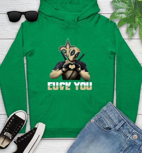 NHL New Orleans Saints Deadpool Love You Fuck You Football Sports Youth Hoodie 9