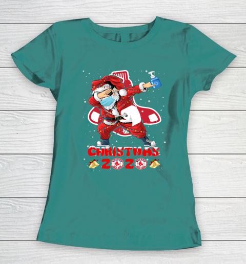 Boston Red Sox Funny Santa Claus Dabbing Christmas 2020 MLB Women's T-Shirt 10