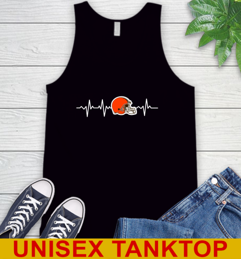 Cleveland Browns NFL Football Heart Beat Shirt Tank Top
