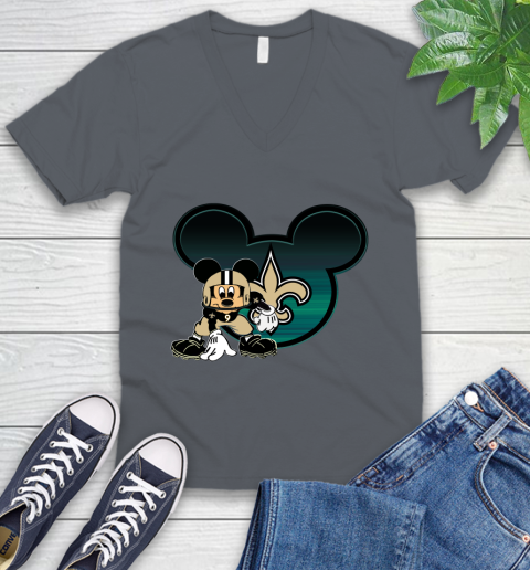 NFL New Orleans Saints Mickey Mouse Disney Football T Shirt V-Neck T-Shirt 5