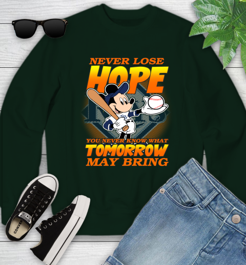 Tampa Bay Rays MLB Baseball Mickey Disney Never Lose Hope Youth Sweatshirt 9