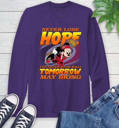 Carolina Hurricanes NHL Hockey ootball Mickey Disney Never Lose Hope Long Sleeve T-Shirt 5