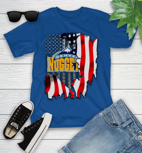 Denver Nuggets NBA Basketball American Flag Youth T-Shirt 12