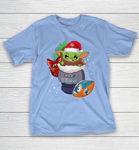 Miami Dolphins Christmas Baby Yoda Star Wars Funny Happy NFL T-Shirt 11