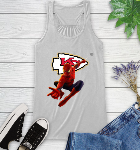 NFL Spider Man Avengers Endgame Football Kansas City Chiefs Racerback Tank