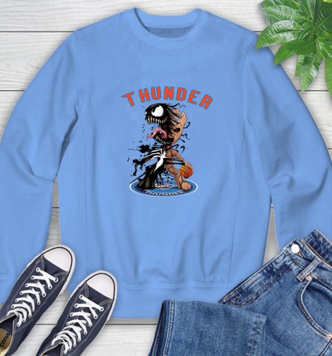 NBA Oklahoma City Thunder Basketball Venom Groot Guardians Of The Galaxy Sweatshirt 11