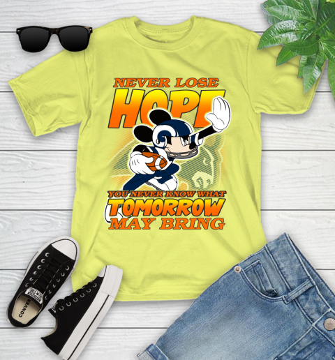 Los Angeles Rams NFL Football Mickey Disney Never Lose Hope Youth T-Shirt 10