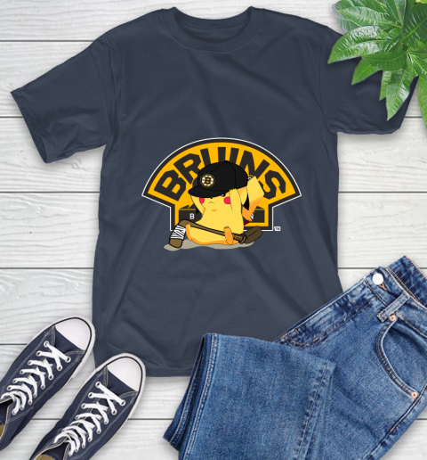 NHL Pikachu Hockey Sports Boston Bruins T-Shirt 4