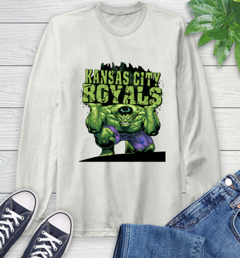 Kansas City Royals MLB Baseball Incredible Hulk Marvel Avengers Sports Long Sleeve T-Shirt 12