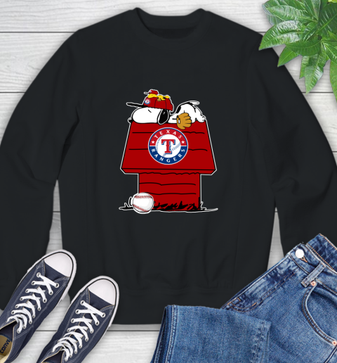 MLB Texas Rangers Snoopy Woodstock The Peanuts Movie Baseball T Shirt Sweatshirt 2