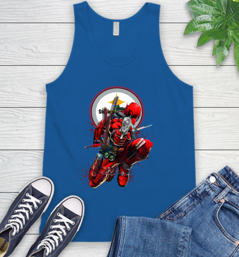 NFL Deadpool Marvel Comics Sports Football Pittsburgh Steelers Tank Top 5