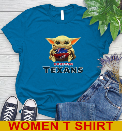 NFL Football Houston Texans Baby Yoda Star Wars Shirt Women's T-Shirt 7