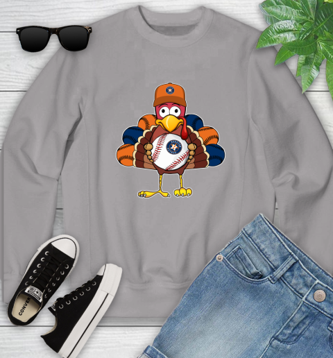 Houston Astros Turkey thanksgiving Youth Sweatshirt 4