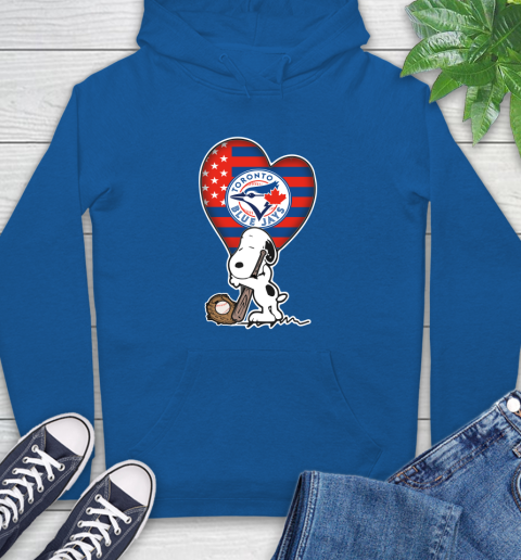 Toronto Blue Jays MLB Baseball The Peanuts Movie Adorable Snoopy Hoodie 9