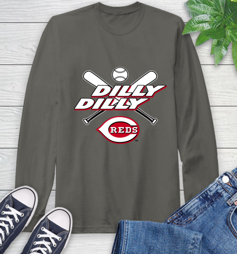 MLB Cincinnati Reds Dilly Dilly Baseball Sports Long Sleeve T-Shirt 8