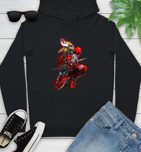 NFL Deadpool Marvel Comics Sports Football Minnesota Vikings Youth Hoodie 2