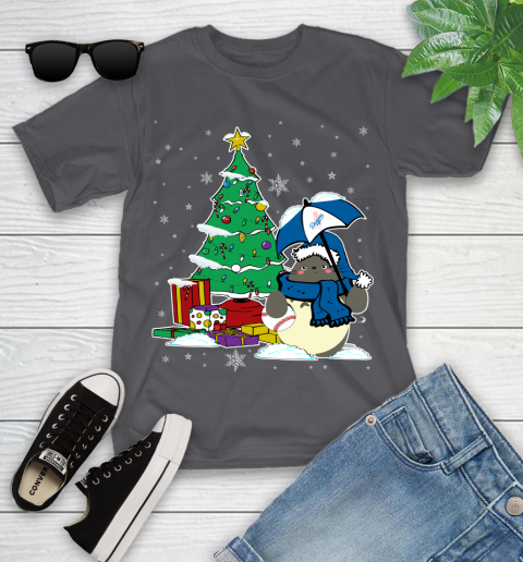Los Angeles Dodgers MLB Baseball Cute Tonari No Totoro Christmas Sports Youth T-Shirt 6
