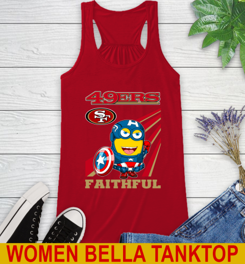 NFL Football San Francisco 49ers Captain America Marvel Avengers Minion Faithful Shirt Racerback Tank 4