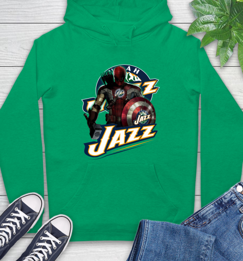 Utah Jazz NBA Basketball Captain America Thor Spider Man Hawkeye Avengers Hoodie 8