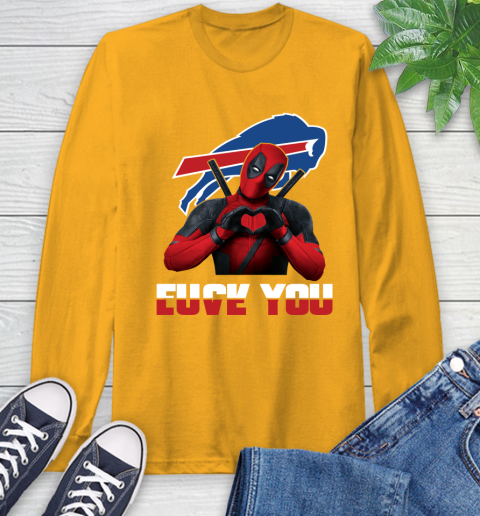 NHL Buffalo Bills Deadpool Love You Fuck You Football Sports Long Sleeve T-Shirt 2