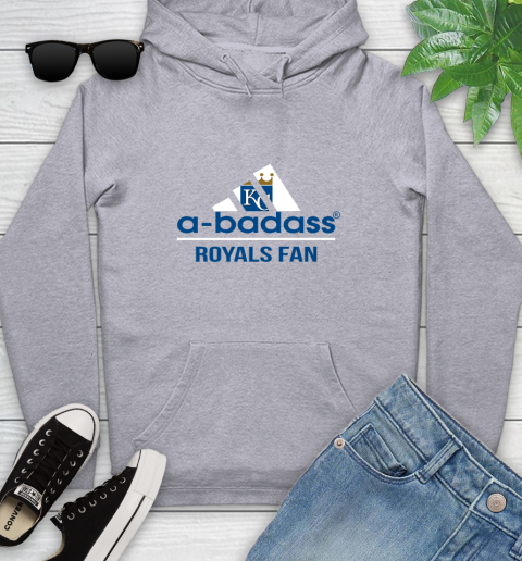 MLB A Badass Kansas City Royals Fan Adidas Baseball Sports Youth Hoodie 6
