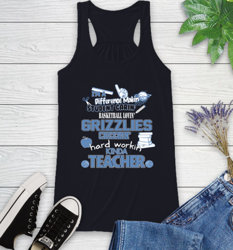 Memphis Grizzlies NBA I'm A Difference Making Student Caring Basketball Loving Kinda Teacher Racerback Tank 9