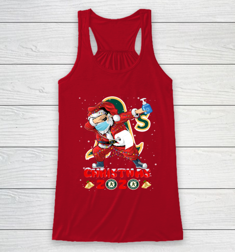 Oakland Athletics Funny Santa Claus Dabbing Christmas 2020 MLB Racerback Tank 4