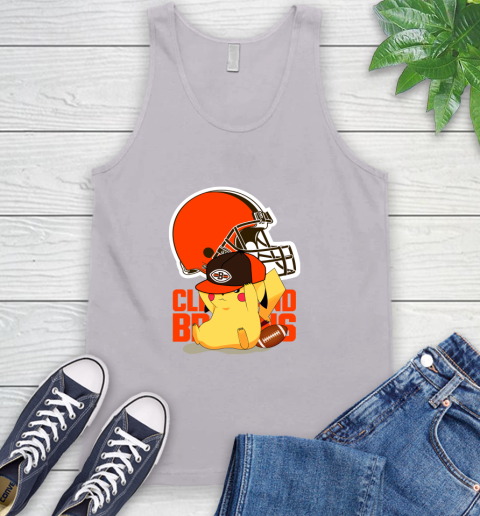 NFL Pikachu Football Sports Cleveland Browns Tank Top 4