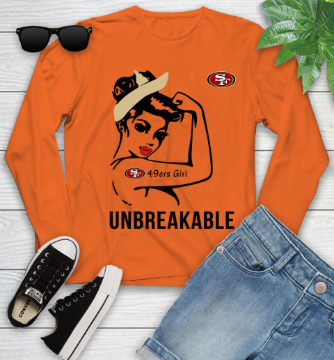 NFL San Francisco 49ers Girl Unbreakable Football Sports Youth Long Sleeve 2
