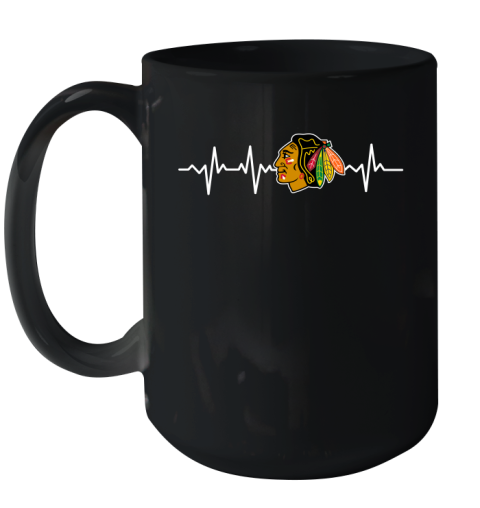 Chicago Blackhawks NHL Hockey Heart Beat Shirt Ceramic Mug 15oz
