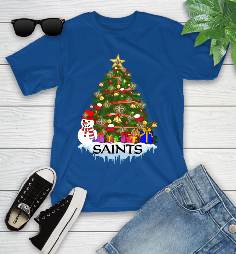 New Orleans Saints Merry Christmas NFL Football Sports Youth T-Shirt 9
