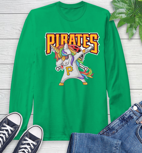 Pittsburgh Pirates MLB Baseball Funny Unicorn Dabbing Sports Long Sleeve T-Shirt 7