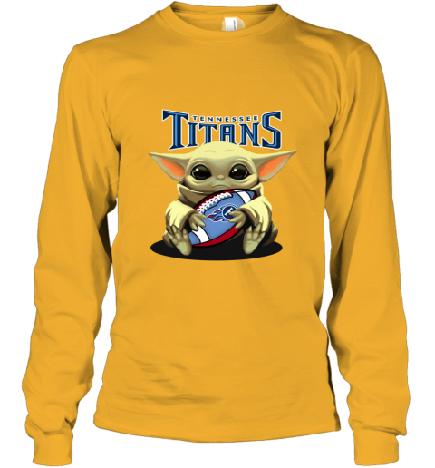 Baby Yoda Loves The Tennessee Titans rloc baby yoda loves the tennessee titans long sleeve tee 14 front gold
