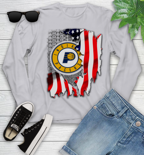 Indiana Pacers NBA Basketball American Flag Youth Long Sleeve - Image 6