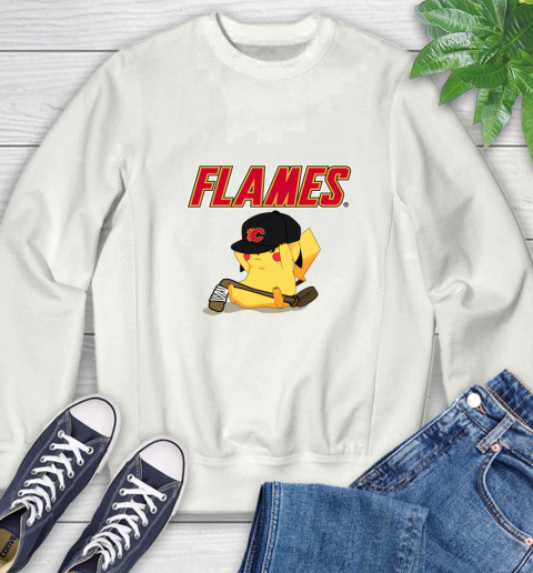 NHL Pikachu Hockey Sports Calgary Flames Sweatshirt