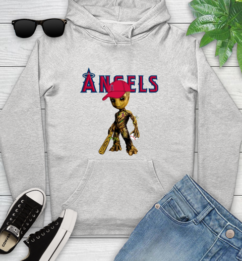 MLB Los Angeles Angels Groot Guardians Of The Galaxy Baseball Youth Hoodie