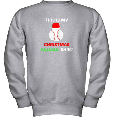 doom this is my christmas pajama shirtgift for baseball lover youth sweatshirt 47 front sport grey