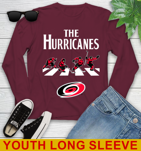 NHL Hockey Carolina Hurricanes The Beatles Rock Band Shirt Youth Long Sleeve 6