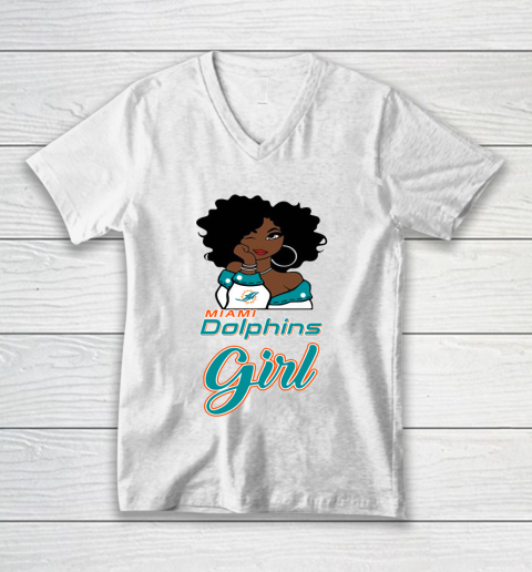 Miami Dolphins Girl NFL V-Neck T-Shirt 2