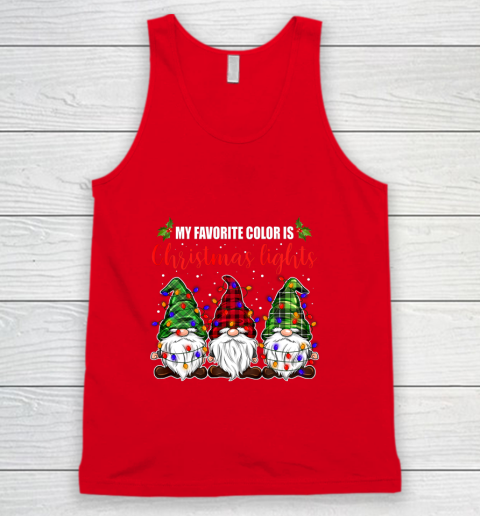 My Favorite Color Is Christmas Light Gnome Merry Christmas Tank Top 5