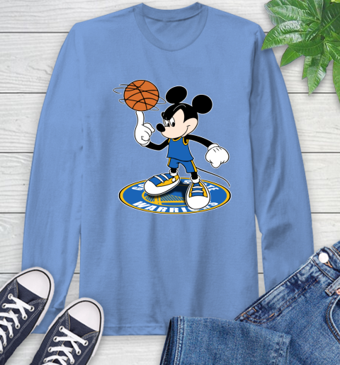 NBA Basketball Golden State Warriors Cheerful Mickey Disney Shirt Long Sleeve T-Shirt 12