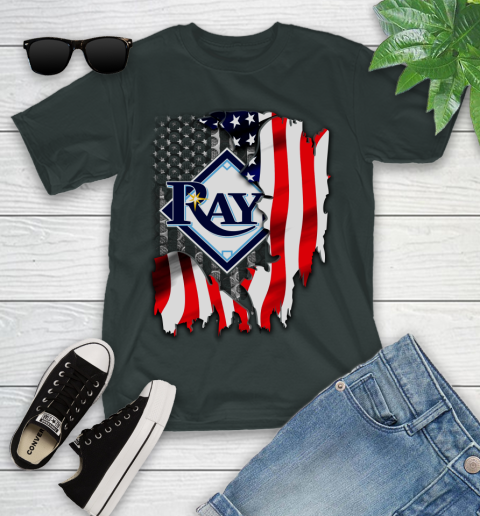 Tampa Bay Rays MLB Baseball American Flag Youth T-Shirt 6