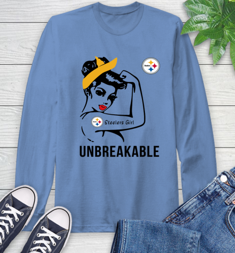 NFL Pittsburgh Steelers Girl Unbreakable Football Sports Long Sleeve T-Shirt 10