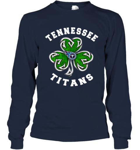 NFL Tennessee Titans Three Leaf Clover St Patrick's Day Football Sports 9ukzCI1tUMB long sleeve tee 14 95 151514 front navy