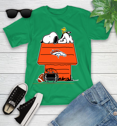 Denver Broncos NFL Football Snoopy Woodstock The Peanuts Movie Youth T-Shirt 6