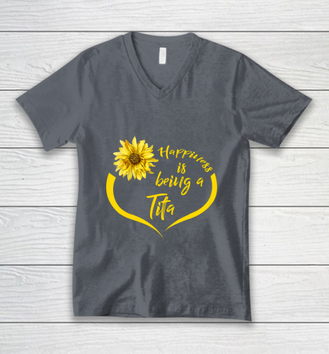 Womens Tita Gift Happiness Is Being A Tita V-Neck T-Shirt 4